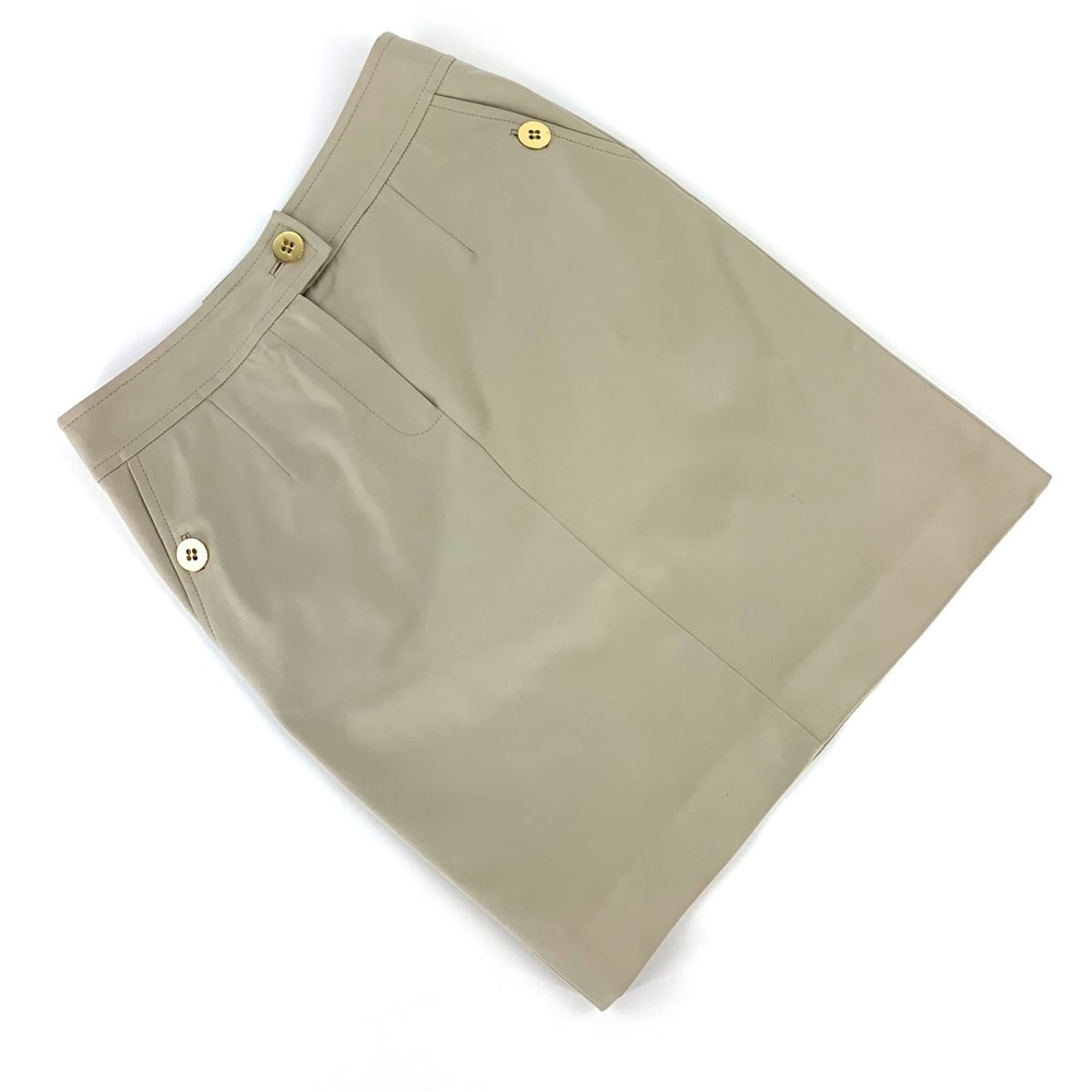 Etcetera Beige Knee Length Pencil Skirt with Pockets, 4